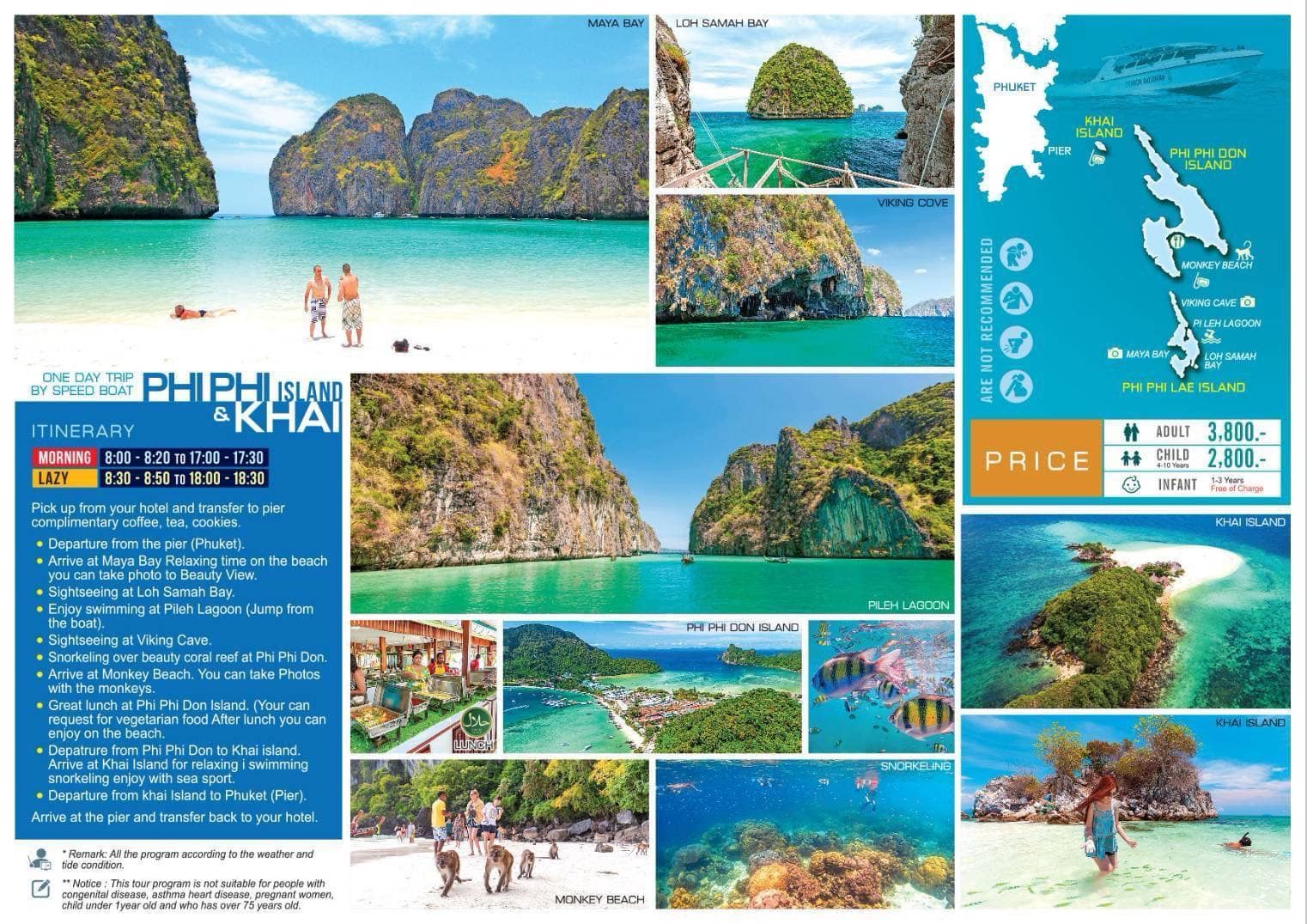 Phi Phi Island + Maya Beach + Khai Island + Buffet Lunch with Speedboat - #0